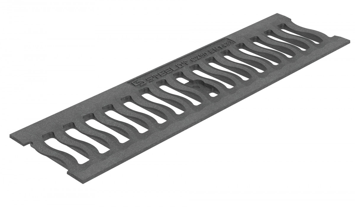 Решетка чугунная волна SteeStart DN100 С250 (под центр. крепеж) Steelot B1005C/2 Решетка чугунная волна SteeStart DN100 С250 (под центр. крепеж) Steelot B1005C/2